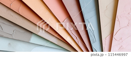 Textured Pastel Color Samples in Fan Layout 115446997
