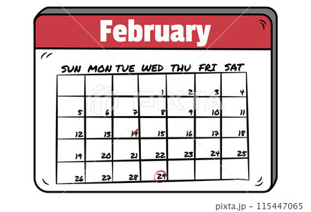 February Leap Year Calendar February Leap Year Calendar 115447065