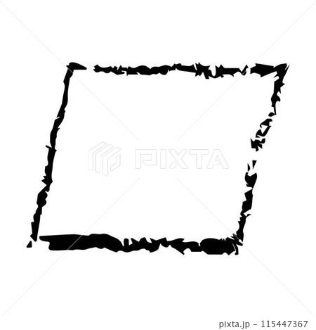 Frame parallelogram texture element, outline border grunge shape icon, decorative doodle for design in vector illustration 115447367