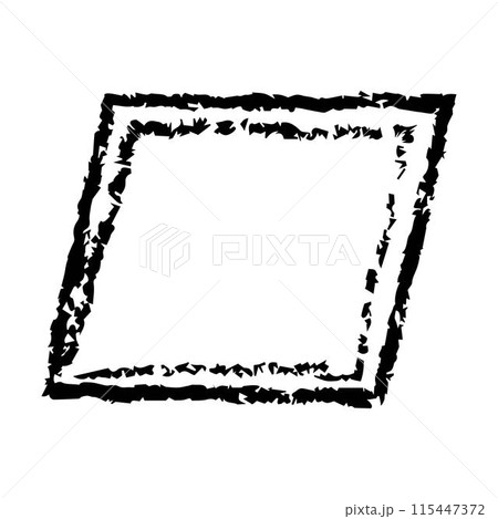 Frame parallelogram texture element, outline border grunge shape icon, decorative doodle for design in vector illustration Frame parallelogram texture element, outline border grunge shape icon, decorative doodle for design in vector illustration 115447372