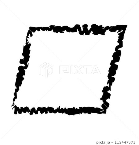 Frame parallelogram texture element, outline border grunge shape icon, decorative doodle for design in vector illustration 115447373