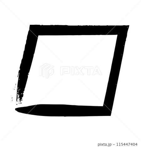 Frame parallelogram texture element, outline border grunge shape icon, decorative doodle for design in vector illustration 115447404