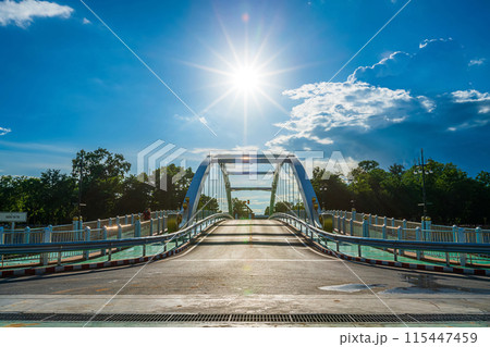 Chan Palace Bridge over the Nan River Chan Palace bridge blue sky background New Landmark It is a major tourist is Public places attraction Phitsanulok at daytime 115447459