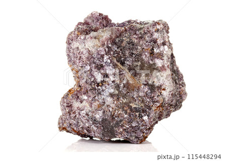 Macro of a chromium kyanite mineral stone on white background 115448294