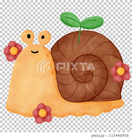 Cute snail character のイラスト素材 [115448456] - PIXTA