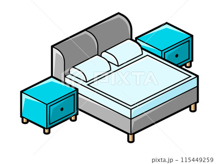 Home furniture isometry illustration. Domestic and office furniture and equipment. 115449259
