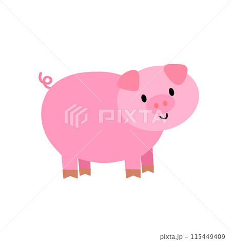 かわいい豚のイラスト かわいい豚のイラスト 115449409
