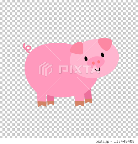 かわいい豚のイラスト かわいい豚のイラスト 115449409