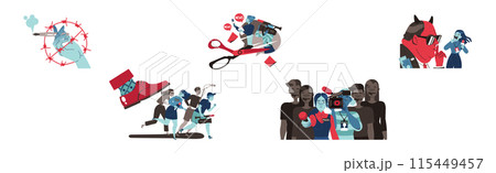 Prohibition of Independent Media with Press Suppress and Restriction Vector Set 115449457