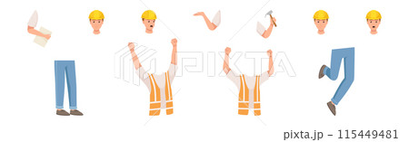 Man Builder Character Constructor with Body Part and Face Expression Vector Set Man Builder Character Constructor with Body Part and Face Expression Vector Set 115449481