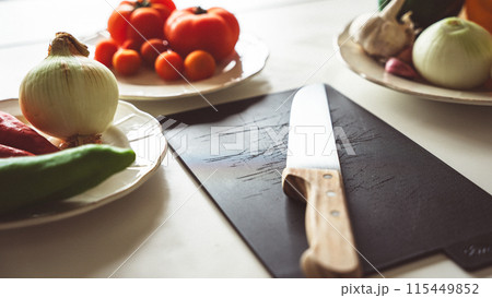 Vegetable ingredients in the kitchen 115449852