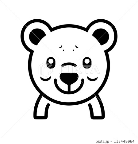 Gourmand Bear logo or modern line icon. Vector line art and icon design with bold outline. Black and white Pixel Perfect minimalistic symbol isolate white background. Creative logotype 115449964