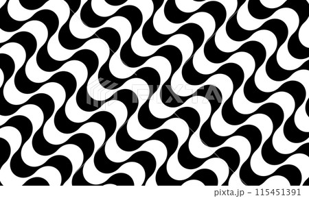 Copacabana sidewalk pattern. Famous beach promenade in Rio de Janeiro. Brasilian symbol. Repeating black and white waves texture in Portuguese pavement style. Vector graphic illustration Copacabana sidewalk pattern. Famous beach promenade in Rio de Janeiro. Brasilian symbol. Repeating black and white waves texture in Portuguese pavement style. Vector graphic illustration 115451391