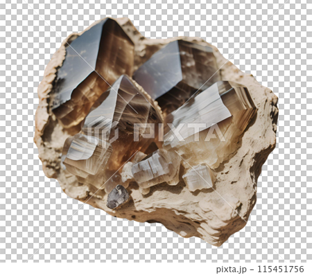 Natural smoky quartz, ready to be polished to reveal their stunning beauty and vibrant colors, perfect for creating exquisite jewelry pieces. AI Generated 115451756