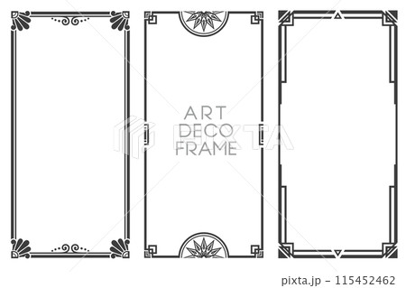 レトロ・アールデコ調フレーム01（黒） 115452462