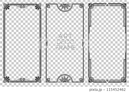 レトロ・アールデコ調フレーム01（黒） 115452462