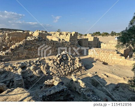 Ruins of the ancient city of Hatzeva in the desert Arava 115452856