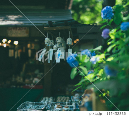 紫陽花と風鈴 115452886