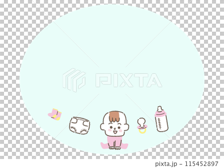 帶有嬰兒和嬰兒用品的框架 115452897