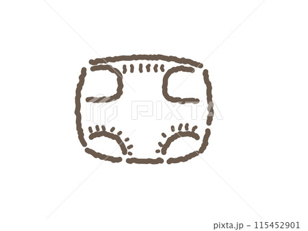 シンプルなオムツの手書きイラスト 115452901