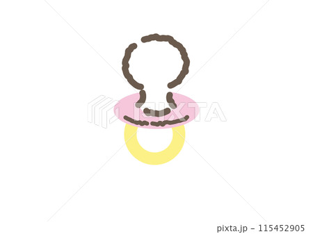 シンプルな赤ちゃんのおしゃぶりのイラスト 115452905