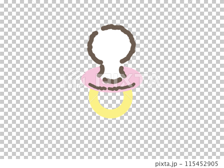 シンプルな赤ちゃんのおしゃぶりのイラスト 115452905