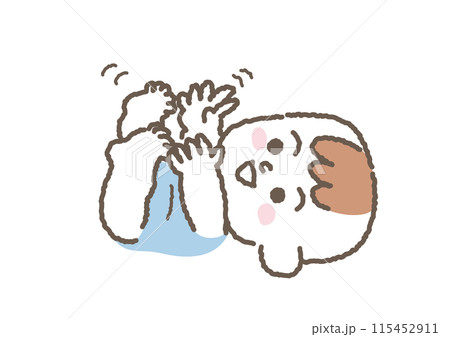 仰向けに寝ている赤ちゃんのイラスト 115452911
