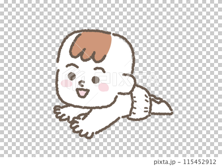 躺著的嬰兒的插圖 115452912