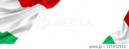 Italy flag banner isolated on white background 3D render Italy flag banner isolated on white background 3D render 115452918
