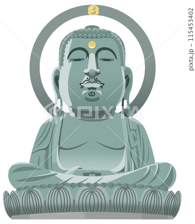 高岡大仏　観光地イラストアイコン 115453402