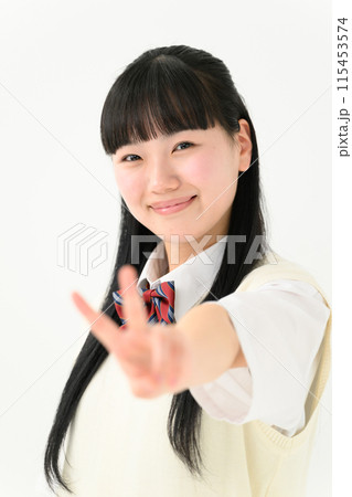 女子高生 ポートレート ピース 女子高生 ポートレート ピース 115453574