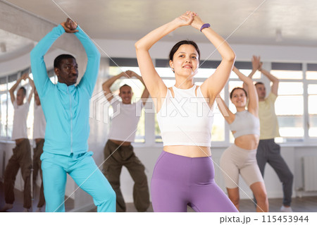 Group of people dancing jazz funk 115453944