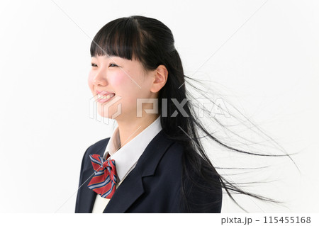 女子高生　ポートレート　横顔 115455168