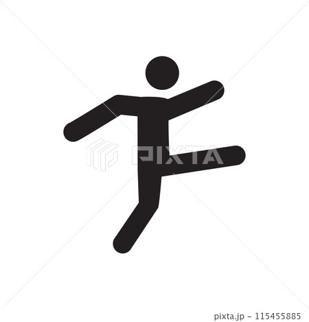 Kicking icon silhouette design template isolated 115455885