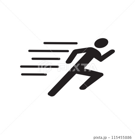 Running icon silhouette design template isolated Running icon silhouette design template isolated 115455886