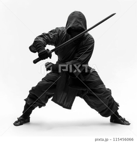 Ninja Warrior with Sword. Generative ai 115456066