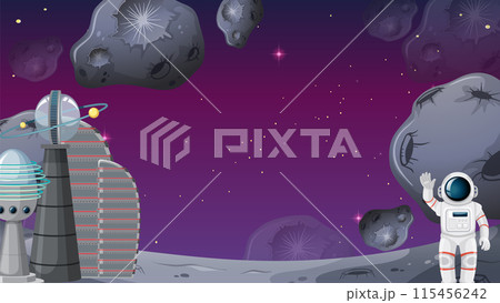 Astronaut Exploring Alien Planet 115456242