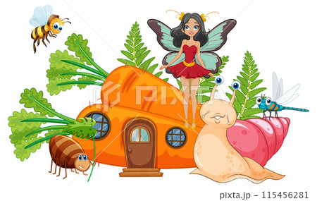 Fairy and Insects in Garden 115456281