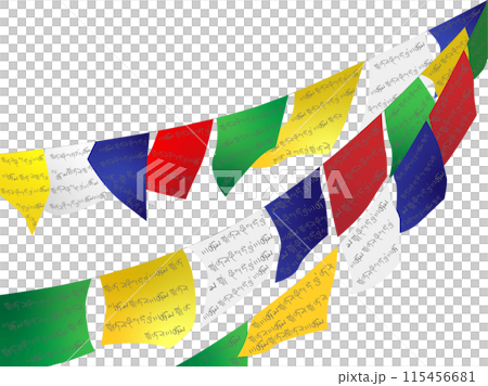 チベット仏教の旗、タルチョのイラスト素材 [115456681] - PIXTA