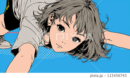 ブレークダンスを練習中の若い女性
