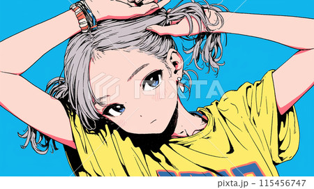 ブレークダンスを練習中の若い女性