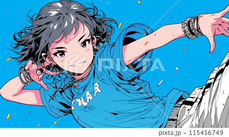 ブレークダンスを練習中の若い女性