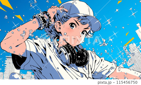 ブレークダンスを練習中の若い女性