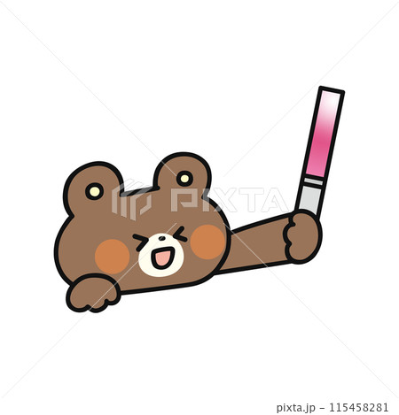 ペンライトを持ったかわいいクマ ペンライトを持ったかわいいクマ 115458281