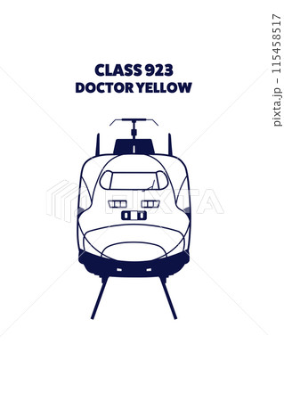 923形新幹線ドクターイエローのデザインイラスト01 923形新幹線ドクターイエローのデザインイラスト01 115458517