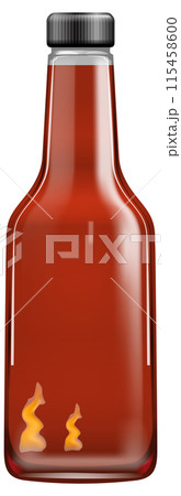 Spicy Hot Sauce Bottle Illustration 115458600