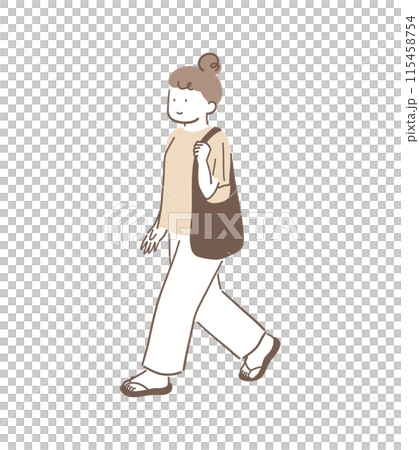 一個女人走路姿勢優美的插畫素材 一個女人走路姿勢優美的插畫素材 115458754