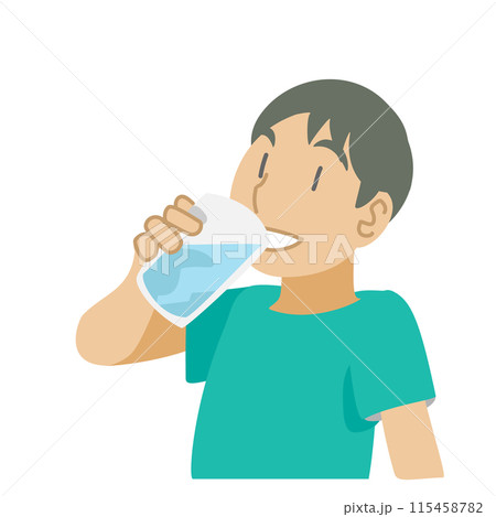 水分補給する少年のイラスト 水分補給する少年のイラスト 115458782