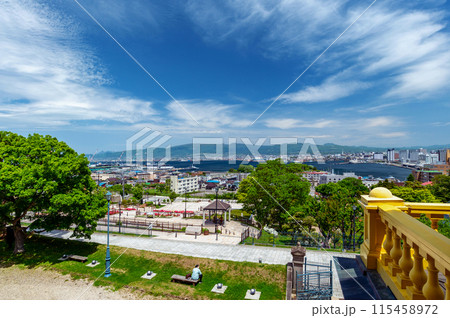 【北海道函館】元町公園から見る函館港全景 【北海道函館】元町公園から見る函館港全景 115458972