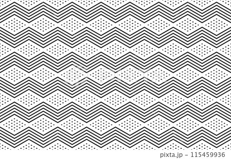 Seamless Geometric Zigzag and Dots Pattern. Seamless Geometric Zigzag and Dots Pattern. 115459936